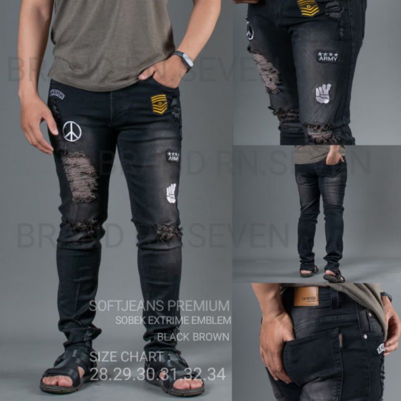 CELANA JEANS PRIA SLIMFIT RIPPED SOFTJEANS PREMIUM