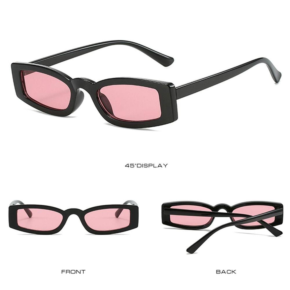 R-flower Small Frame Kacamata Hitam Fashion Trendy UV400 Persegi Panjang