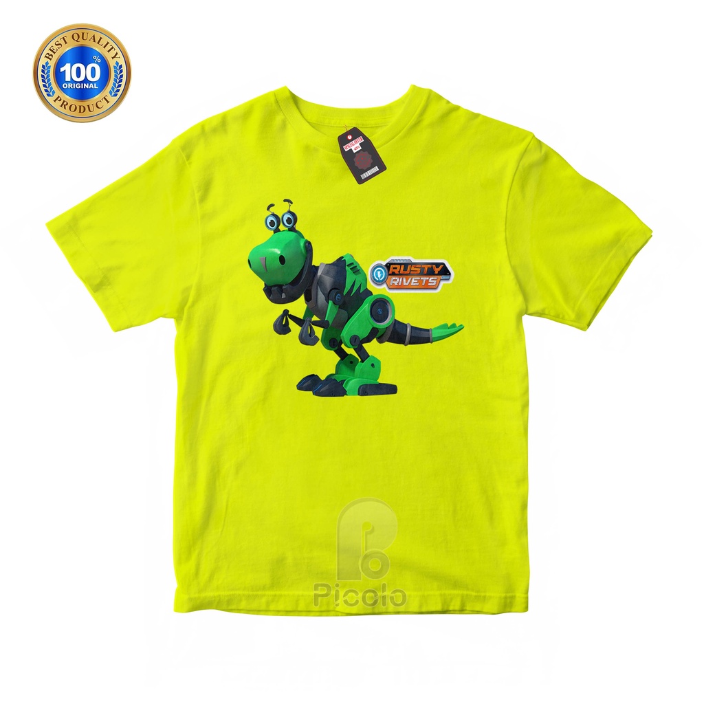 (FREE NAMA) BAJU KAOS ATASAN ANAK MOTIF KARTUN RUSTY RIVETS UNISEX Bahan COTTUN