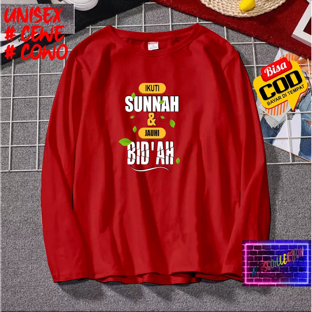 Cod Gratis Ongkir/Kaos DTF IKUTI SUNNAH JAUHI BIDAH/Kaos Santri SantriwatiKaos Pria Pesantren/Kaos Murah/Pakaian Pria  Pakaian Wanita Islam Dakwahl/Best Seller