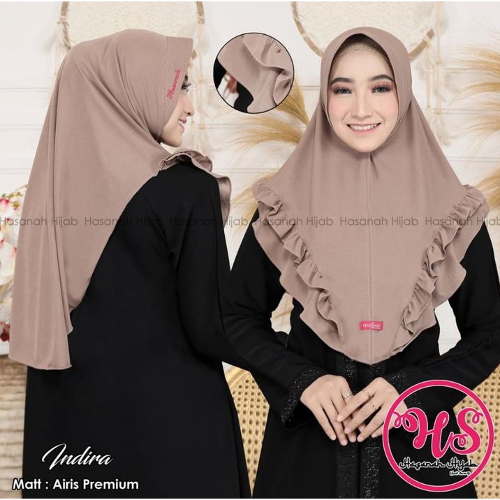 HASANAH HIJAB Original Hijab Ped INDIRA Bahan Jersey Airis Premium al-dhans