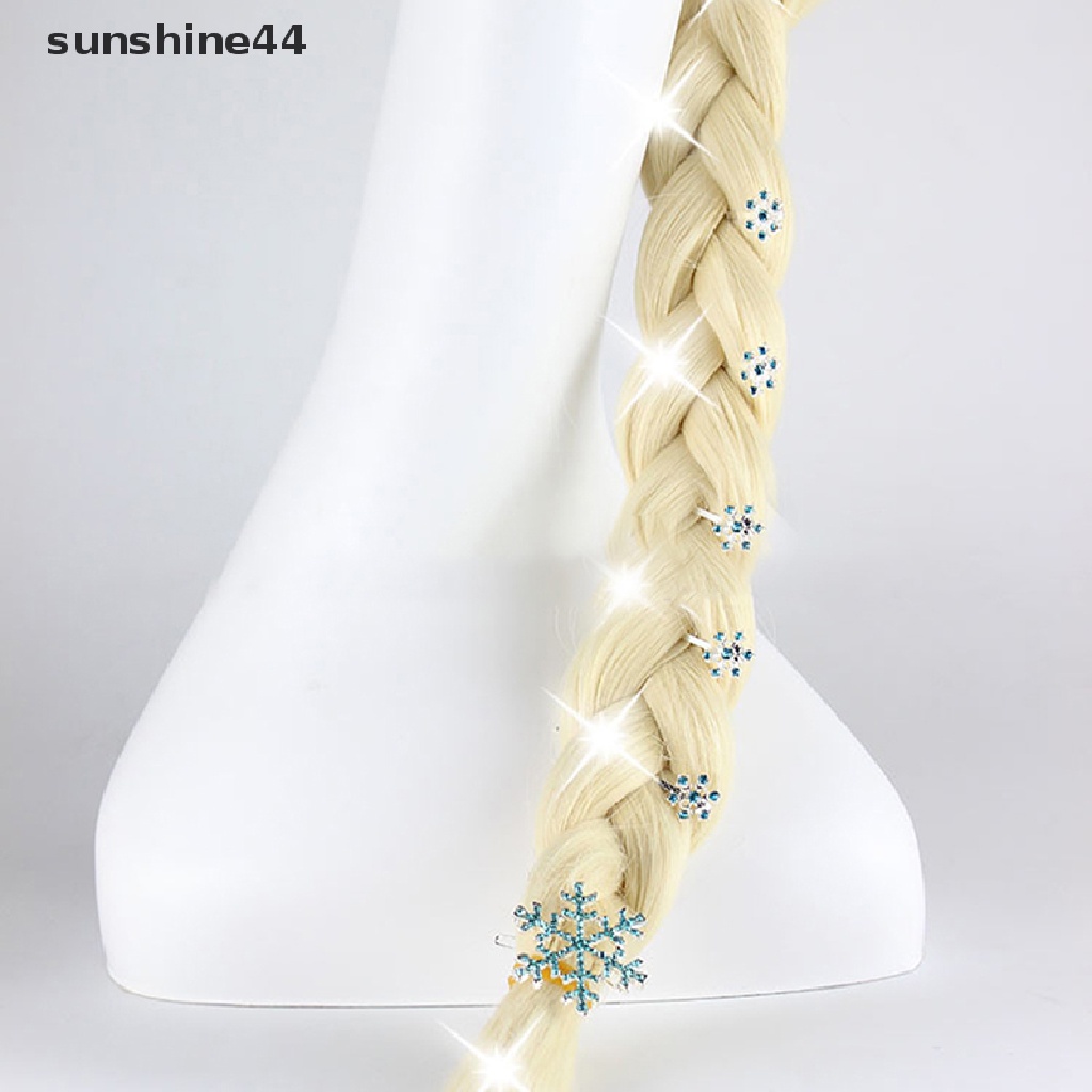 Sunshine Wig Film Frozen Snow Queen Elsa Rambut Pirang Cosplay Rambut Palsu Properti Foto.