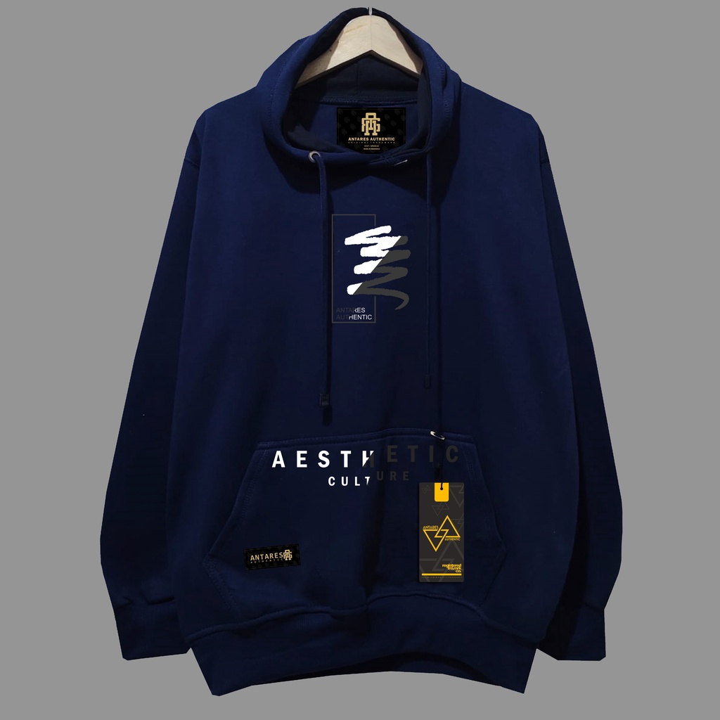 SWEATER HOODIE PRIA ORIGINAL ANTARES ESTETIK NAVY