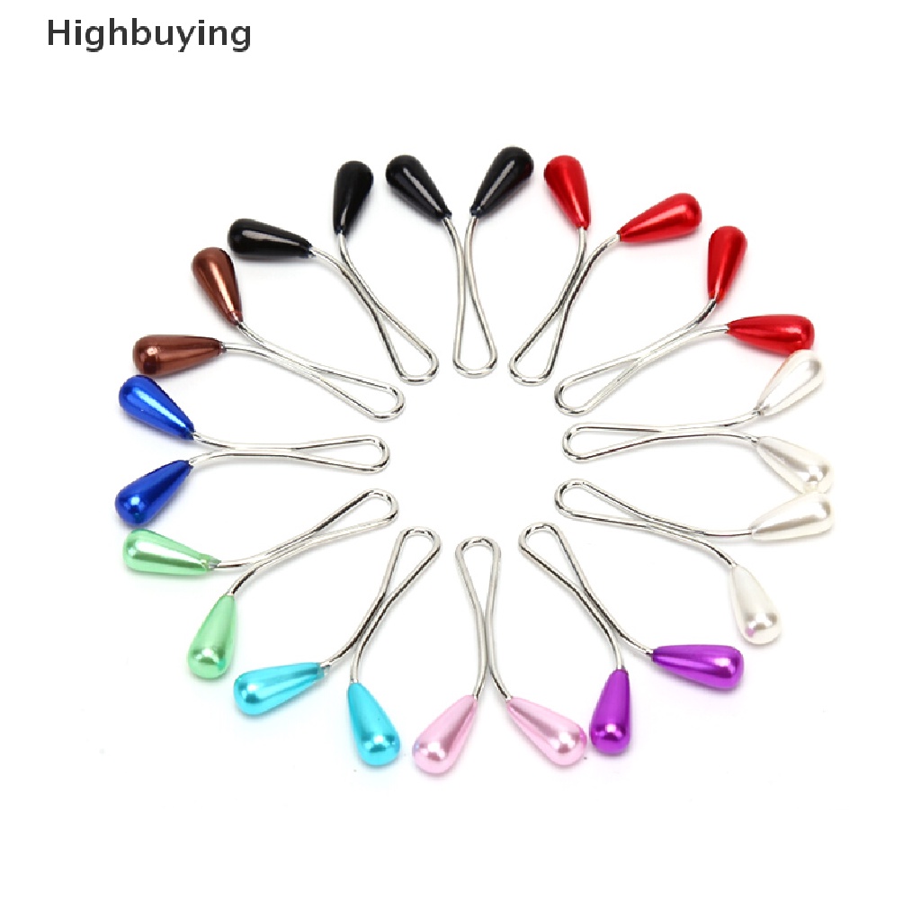 Hbid 12Pcs Muslim Hijab Mutiara Syal Klip Pin Bros Jilbab Gesper Wanita Perhiasan Glory