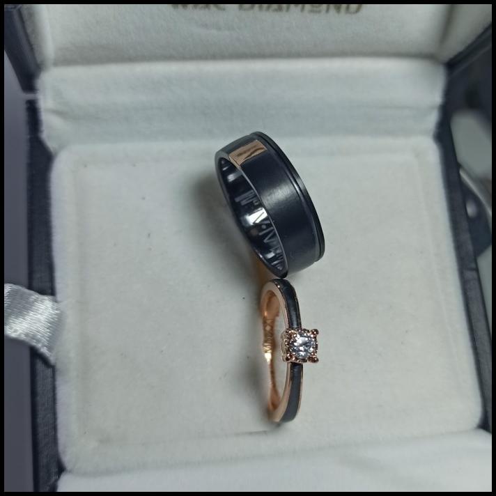 Cincin Kawin Zirconium + Emas + Berlian