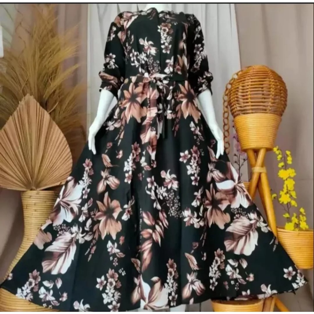 gamis monalisa bunga sepatu