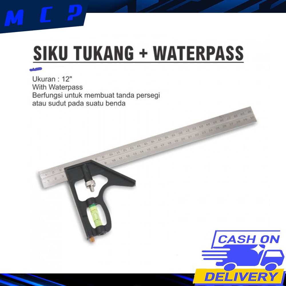 YUKIDO TECHNOLOGY Penggaris Siku L Waterpass Kombinasi Square Ruler Sudut Presisi Ukur Geser Serbaguna Busur Derajat