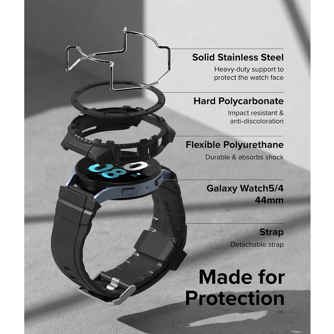 Original Ringke Fusion-X Guard for Galaxy Watch 5/4 44mm Case + Band