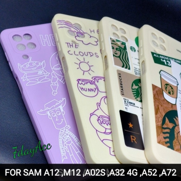 Promo SOFTCASE  CASE 3  M12 UNGU MOTIF SAMSUNG A52 A02S A32 A12 no - A72 Berkualitas A72 Samsung 4G