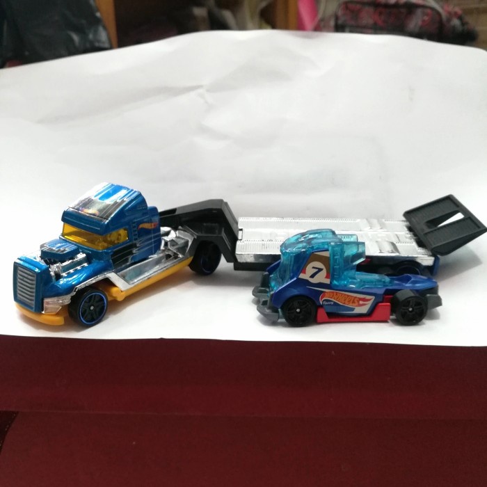 HOTWHEELS TRAILER DIECAST TRUCK RIG DOG- STEEL POWER- TRUCK HOT WHEELS TERMURAH