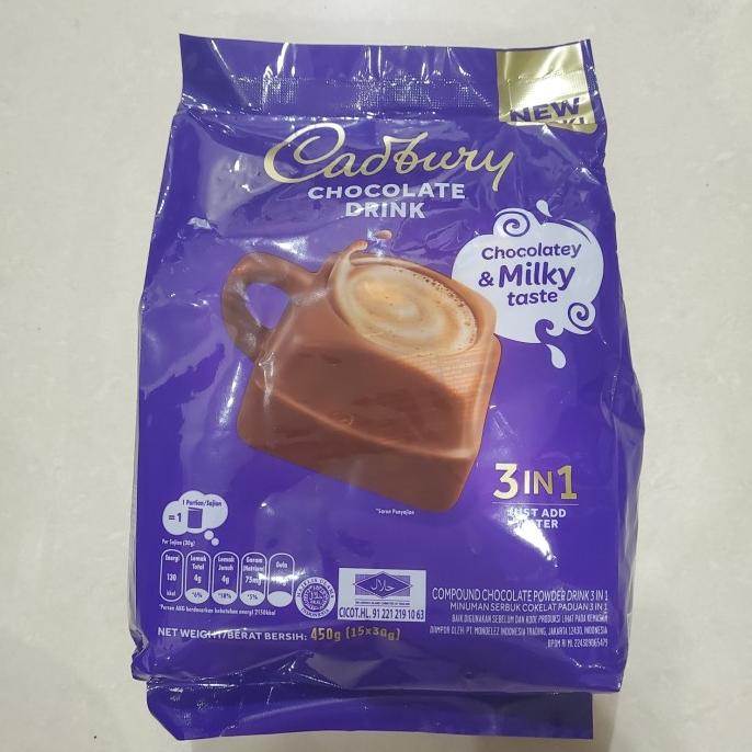 

coklat Cadbury chocolate drink 3 in 1 import