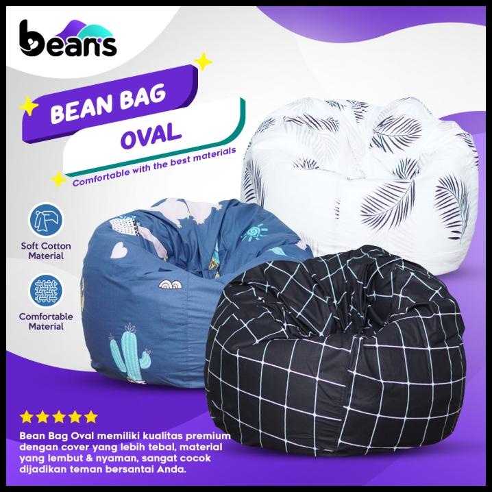 Bean Bag Oval Motif - Termasuk Isi - Bean Bag Varian Motif