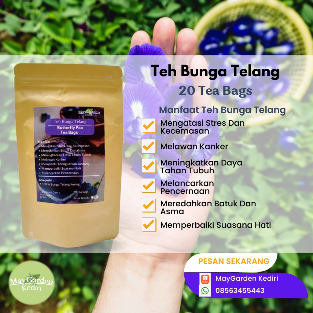 

Teh bunga telang celup 10 dan 20 tea bags