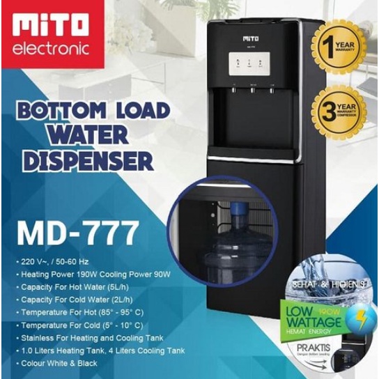 MITO DISPENSER GALON BAWAH MD777 / MD-777 (NORMAL, COOL AND HOT)