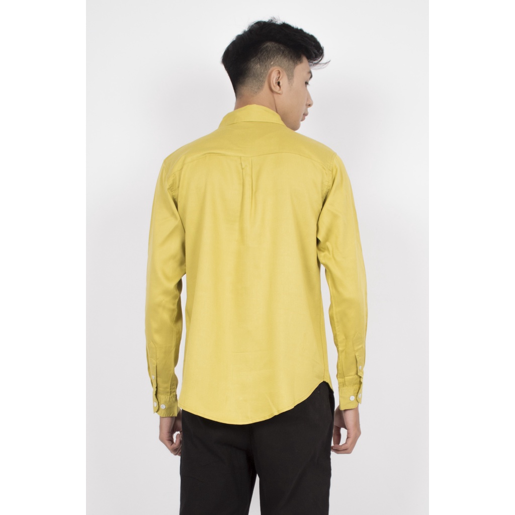 HIPNOP MOSCO Lemon Kemeja Polos Pria Lengan Panjang Formal