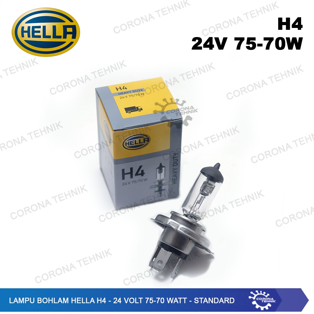 H4 - 24 Volt 75-70 Watt - Standard Lampu Bohlam Hella