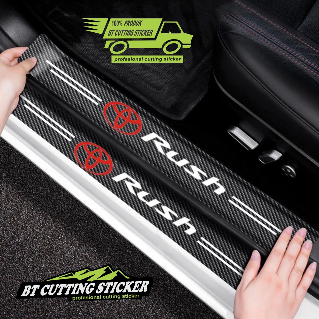 4 pecs stiker carbon 3D Stiker Pelindung Bahan Carbon 3D Anti Gores Untuk Mobil Toyota Rush stiker m