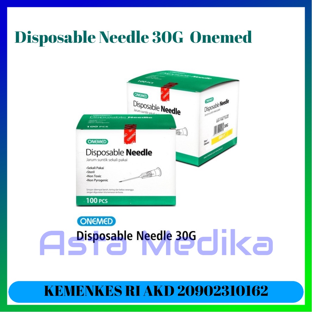 Needle Onemed 30G Disposable Needle Onemed 30G Jarum Suntik One Med 30G