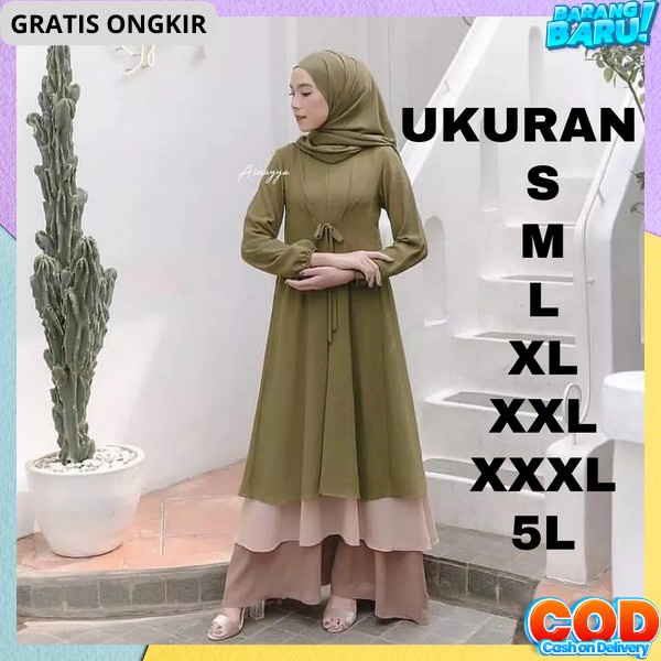 Gsmis Syar'I Perempuan Gamos Lebaran Remaja Baju Syari Wnta Gmis Muslimah Drees Terbaru 2023 Pakaian