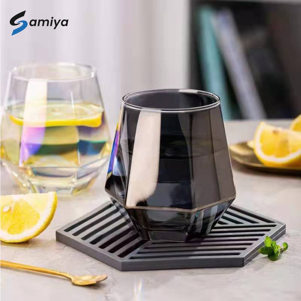 gelas kaca geometry diamond 310ml / whisky beer wine coffee tea glass hexagonal / gelas kopi teh juice soft drink bar cafe resto hotel