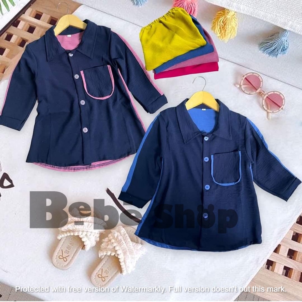 one set anak perempuan bahan cringkel usia 2 sampai 8 tahun