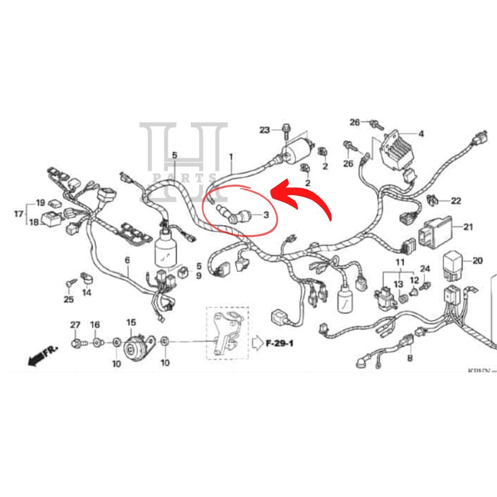 TUTUP KEPALA CANGKLONG BUSI CAP ASSY NOISE SUPPRESSOR KHARISMA REVO SUPRA FIT SUPRA X 125 CS1 30700-KPH-881 ASLI ORIGINAL AHM HGP HONDA