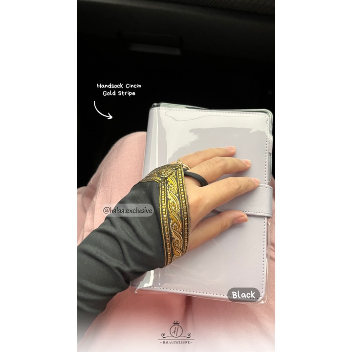 Manset Handsock Cincin Stripe Motif Gold by Halaa Exclusive