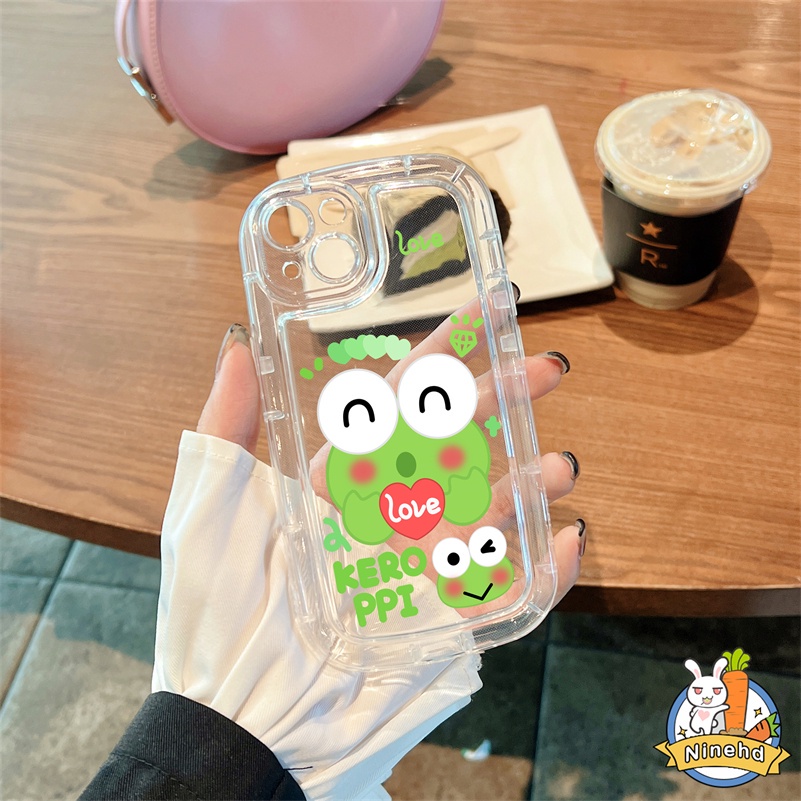 Soft Case Pelindung Sabun Katak Kecil Bahan Silikon Bening Anti Jatuh Untuk iPhone 14 13 12 11 Pro Max X Xr Xs Max 8 7 6 6s Plus SE 2020