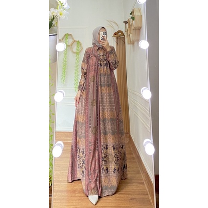 RANIKA DRESS |Jumbo Ready |Gamis Motif Terbaru Bahan Zara Premium/Gamis Zara silk premium /Gamis motif batik Zara Premium Terbaru