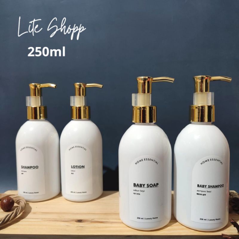 Botol Sabun Cair Oval Gold 250ml Putih Waterproff