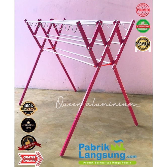 Jemuran Baju Minimalis / Jemuran Pakaian Lipat Aluminium Champion 120cm