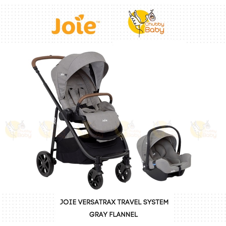 Joie Versatrax Stroller Travel System with i-Snug | Grey Flannel