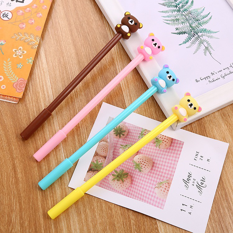 4pcs Pena Pen Pulpen Gel Set Tinta Cair Bear GM-ST0098