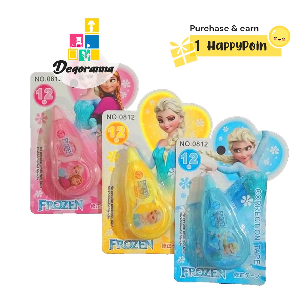 

Tipe X Frozen Warna Pink Tip-Ex Frozen Correction Tape kertas koreksi Tidak Mudah Putus / Penghapus & Tipe X [JNSN]