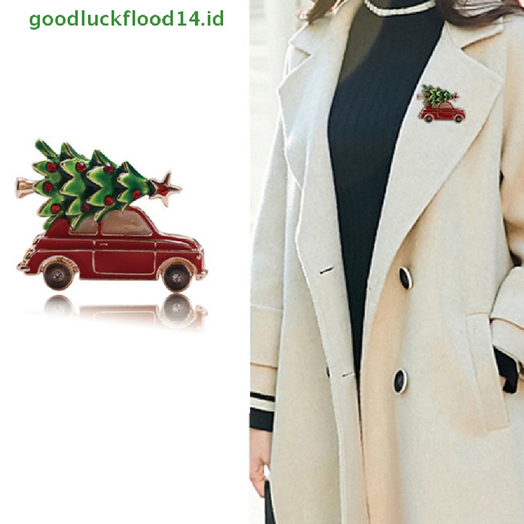 [GOOGFOUR] Enamel Mobil Pohon Natal Bros Pin Wanita Fashion Perhiasan Hadiah Trendi Bros [TOP]