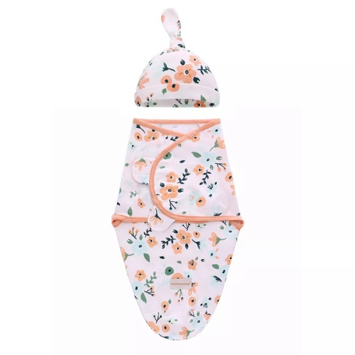 Bayi Bedong Instan Set Topi Bayi / Bedong Swaddle Wrap Bedong Tidur Bayi