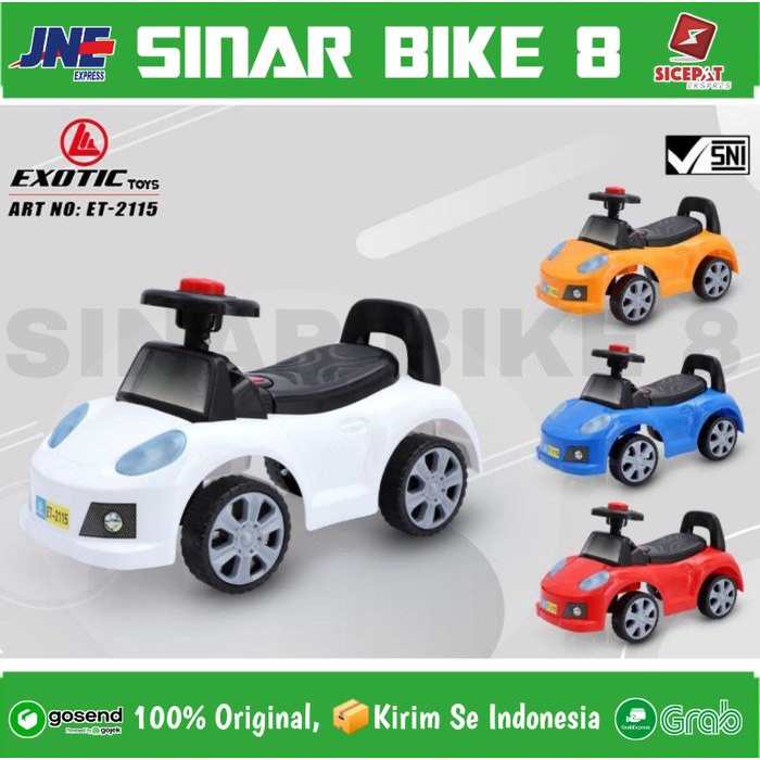 Mainan Anak RIDE ON EXOTIC ET-2115 /MAINAN KENDARAAN ANAK TOLOCAR MUSIK LAMPU