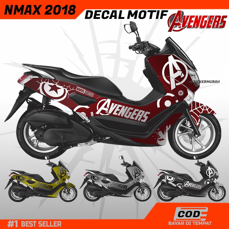 DECAL BODY MOTOR NMAX 2018 PRINTING FULL BODY MOTOR NMAX OLD MOTIF AVENGERS