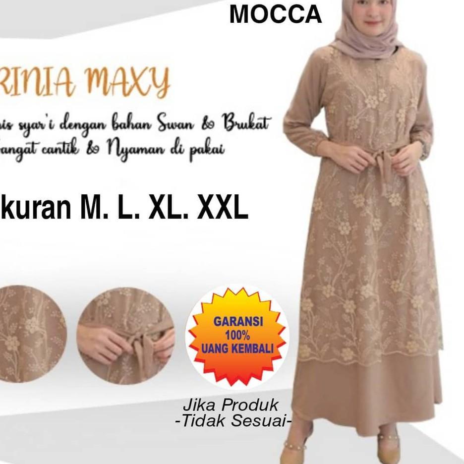 RINIA NEW BRUKAT / SYAFIA BRUKAT (LABEL JEOVANNA) / GAMIS BRUKAT ANTI KUSUT / Gamis terbaru 2022 ter