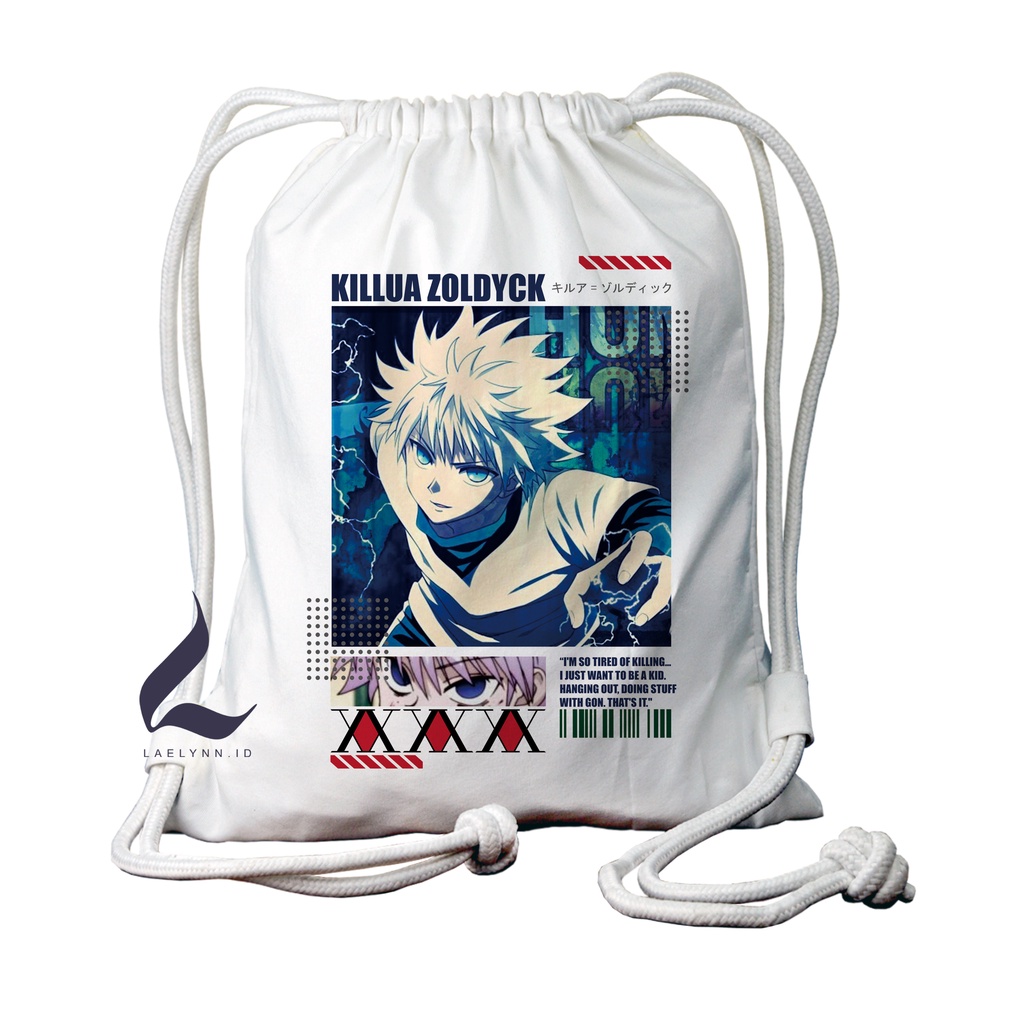 LAELYNN - STRING BAG TAS SERUT KANVAS PREMIUM Motif Anime Hunter X Hunter - HXH0108