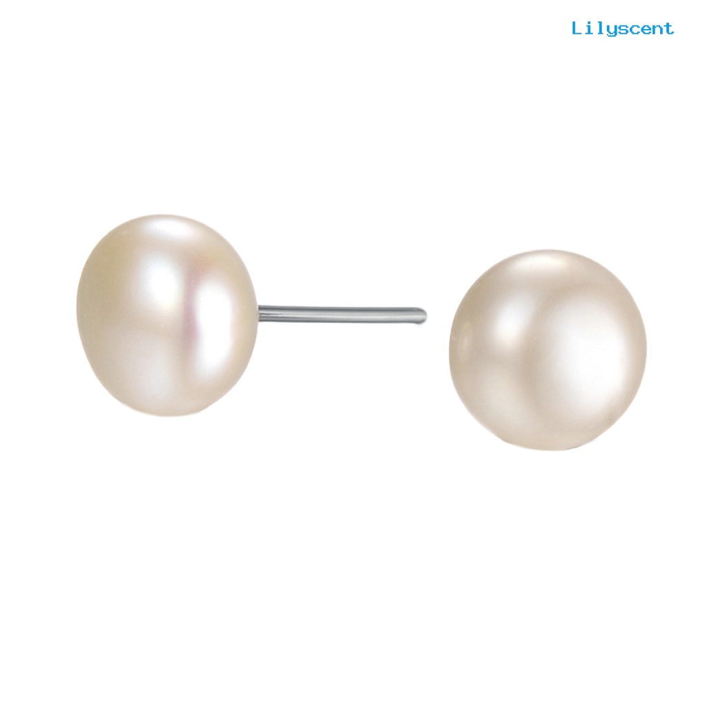 [LS] Anting Giwang Simple Mudah Senada Wanita Bulat Mutiara Imitasi Ear Studs Untuk Pernikahan