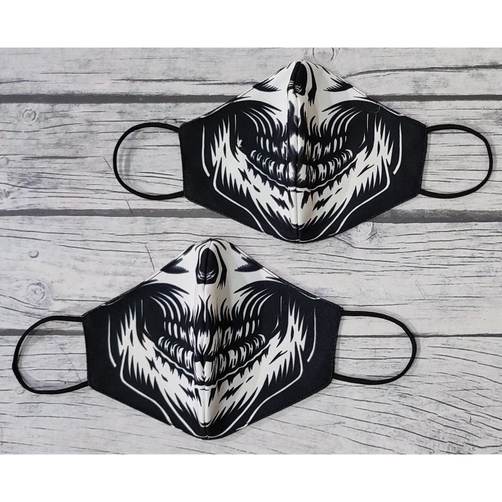 Masker Tengkorak/Masker Custom/Full Print/Bahan Drill