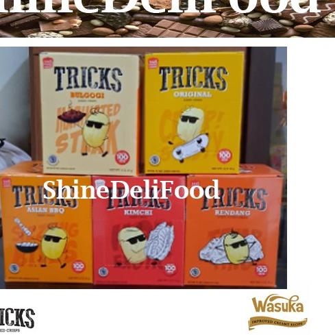 

Discount | TD4 | Tricks Paket Komplit lengkap 5 rasa- Tricks Snack - Bulgogi, Kimchi, Original, BBQ, Rendang-