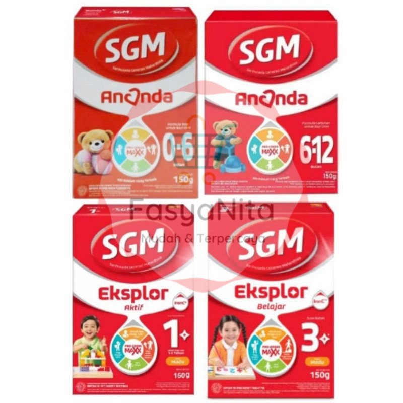 (150g) SGM Ananda 1 2 Susu Formula Bayi 0-6 6-12 Bulan SGM Eksplor Aktif 1+ Belajar 3+ Susu Pertumbu