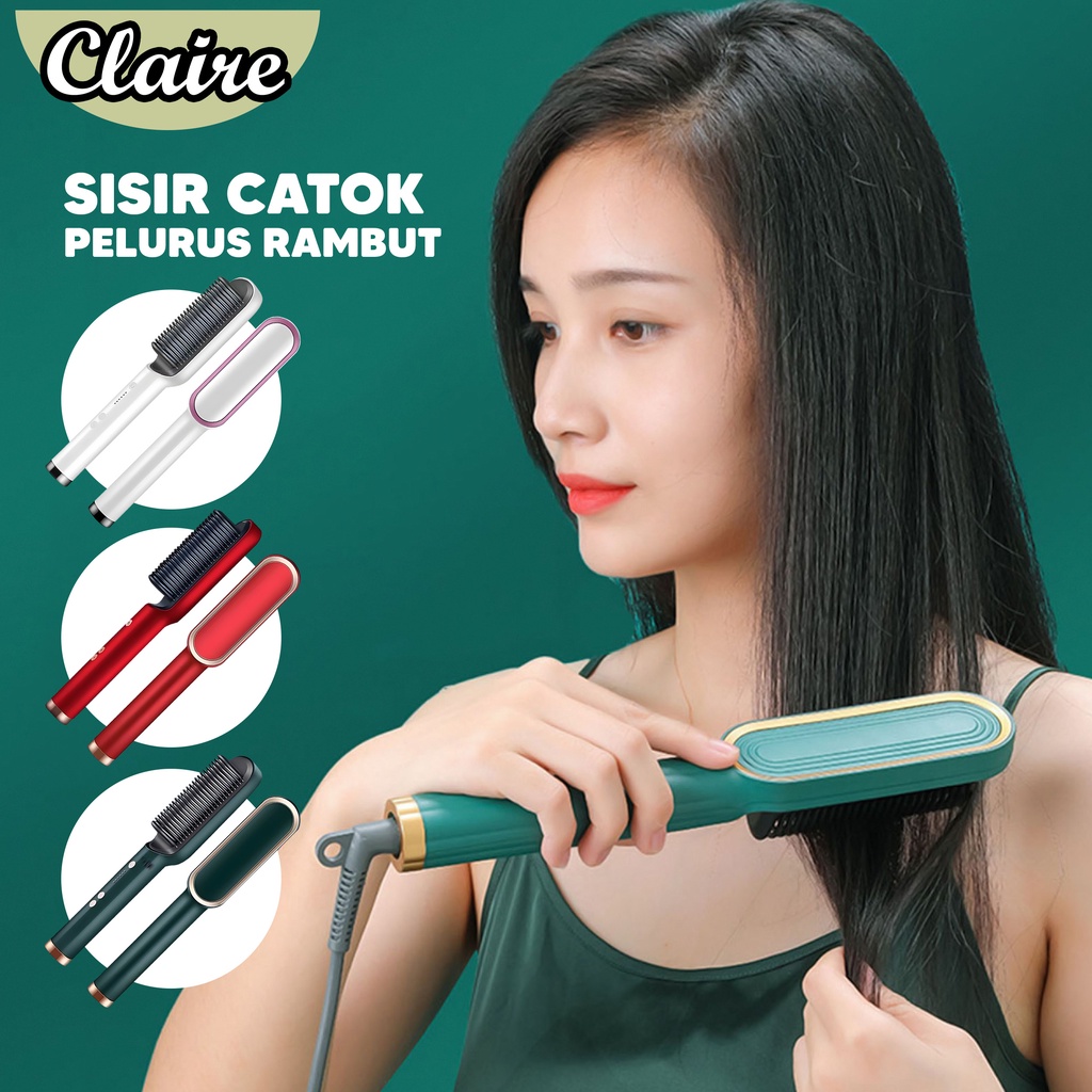 Sisir Catok Pelurus Rambut / Hair Straightener Curler 2 in 1 / Catokan Sisir Listrik