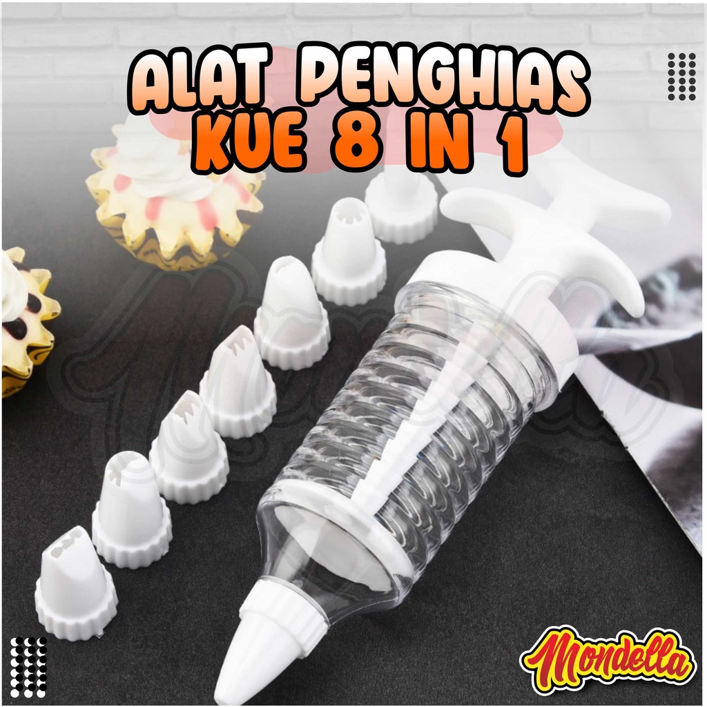 Alat Penghias Kue 8 in 1 Cake Decoration Penghias Tart Cookies Spuit Icing Pastry Tart Alat Penghias
