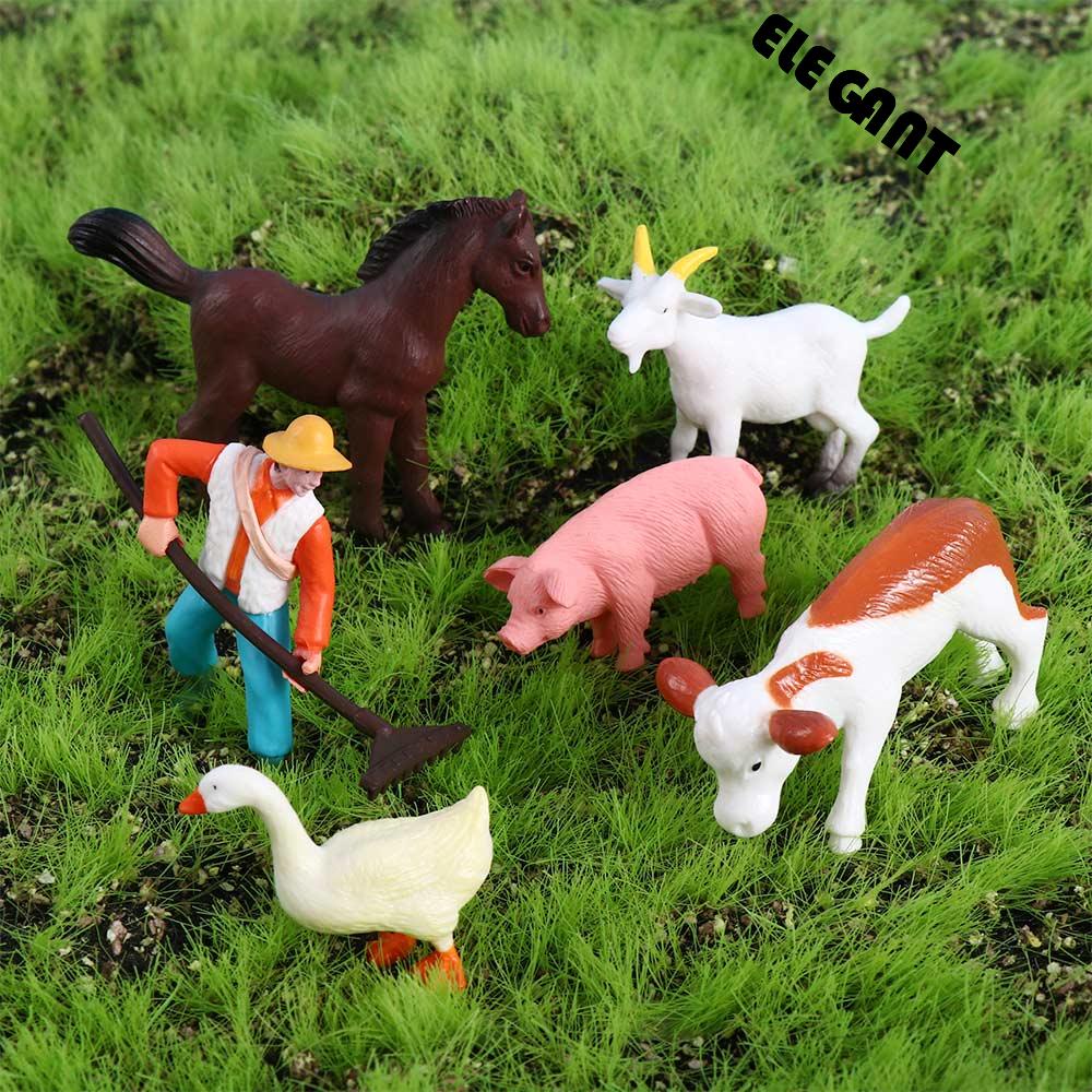 ELEGANT Duck Miniatures Sheep Micro Landscape Figurines Farmland Worker Animal Model Home Decor Horse Cow Pig Fairy Garden Ornaments