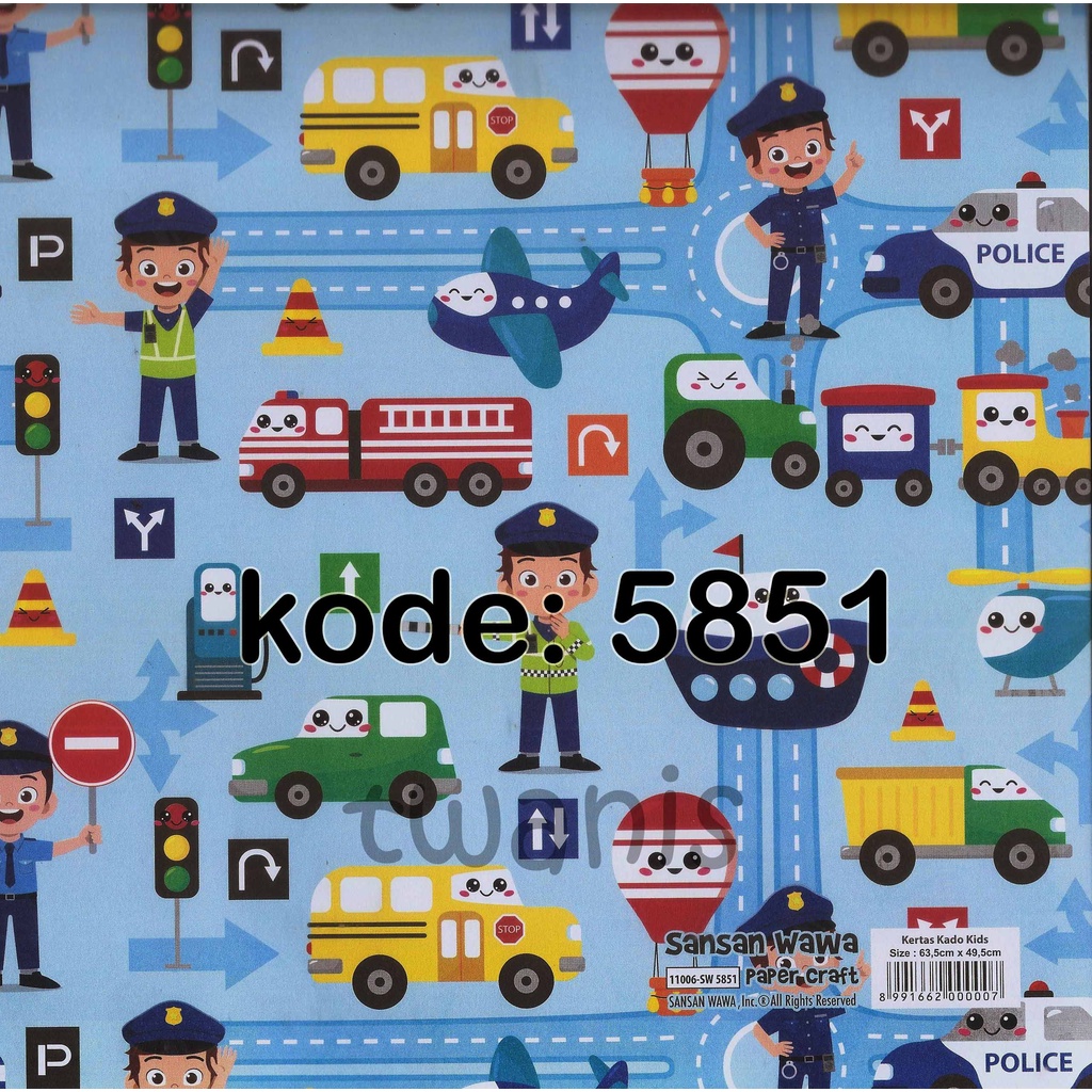 

Kertas Kado Anak Cowok SANWA kode 5851 isi 25 lembar Bisa Campur Motif Lain