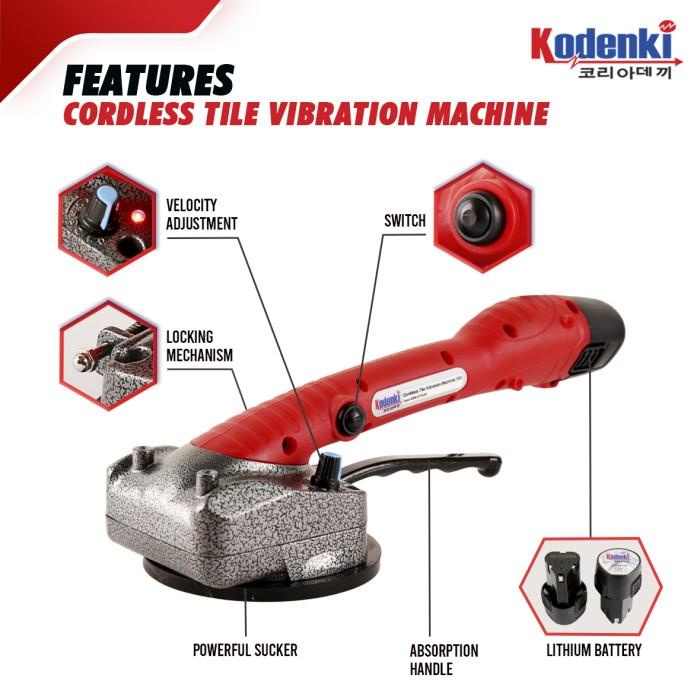 Mesin Perata Keramik Getar Cordless Baterai Kop Alat Perata Keramik
