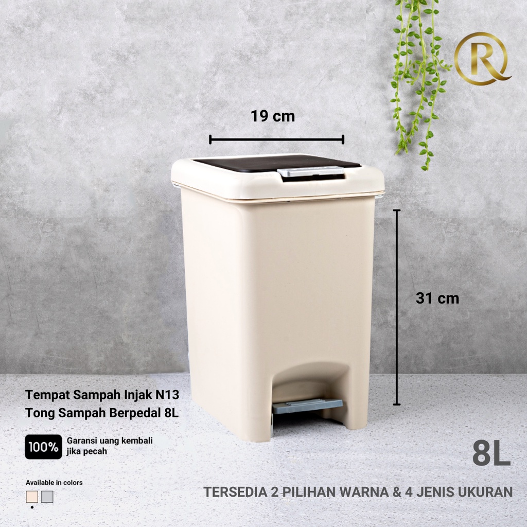 Tempat Sampah Injak N13 Tong Sampah Dapur Kamar Berpedal 8L